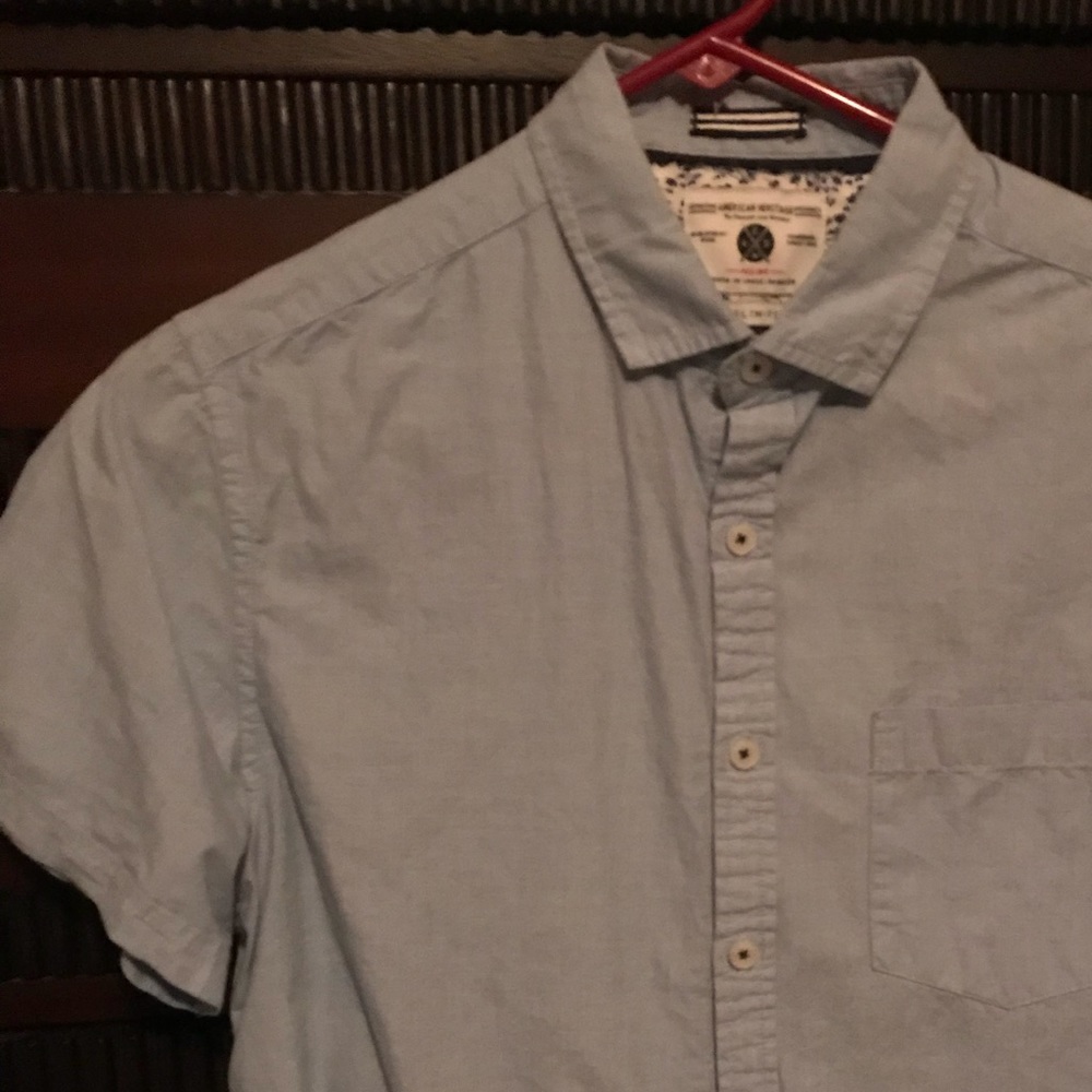 Blue short sleeve button down